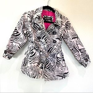 Girls Hawks & Co.Outfitters Zebra Jacket with Belt